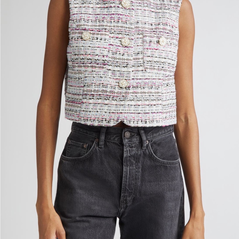 Cinq à Sept Multicolor Tweed Sleeveless Top